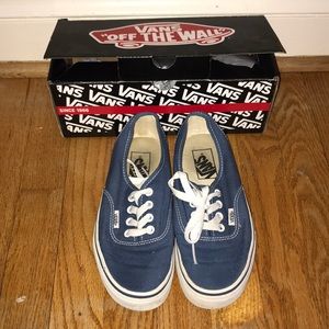 Authentic Lo Pro Vans in Navy/True White